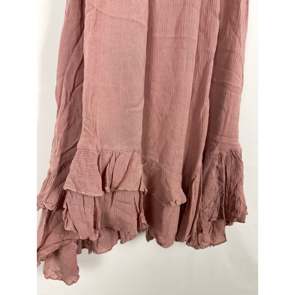 SOLD NWT Free People Adella Mini Slip Dress Tiered Lace Ruffled Rose Boho Small - Picture 7 of 10